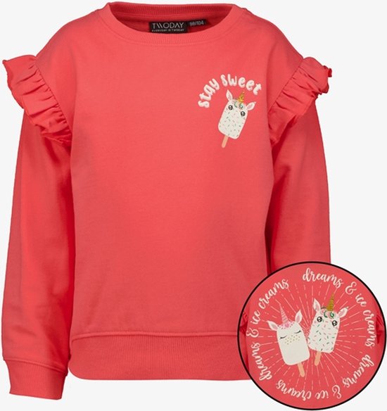 TwoDay meisjes sweater met backprint rood - Maat 92