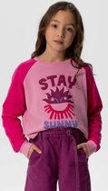 Sissy-Boy - Roze colourblock longsleeve T-shirt met artwork