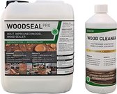 Woodseal Pro 5L + 1L Woodcleaner - Tuinhout impregneren - Hout impregneren - Hout waterdicht maken - Nano coating hout - Schuttingen impregneren - Houtreiniger