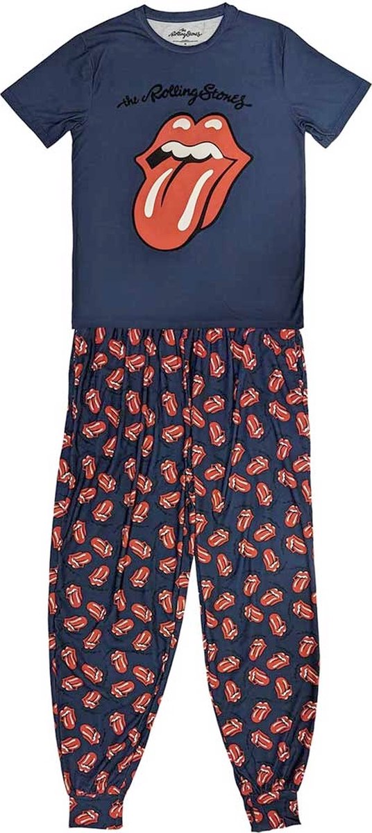 Rolling Stones The Rolling Stones - Classic Tongue Pyjama - S - Blauw
