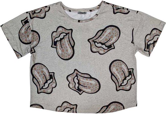 The Rolling Stones - Pyjama Heart Tongue - XL - Grijs