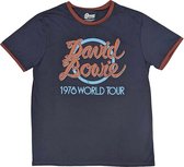 David Bowie - 1978 World Tour Heren T-shirt - XL - Blauw