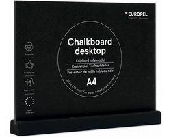 foto van Europel krijtbord liggend- Tafelmodel - A4 - Zwart - Hout
