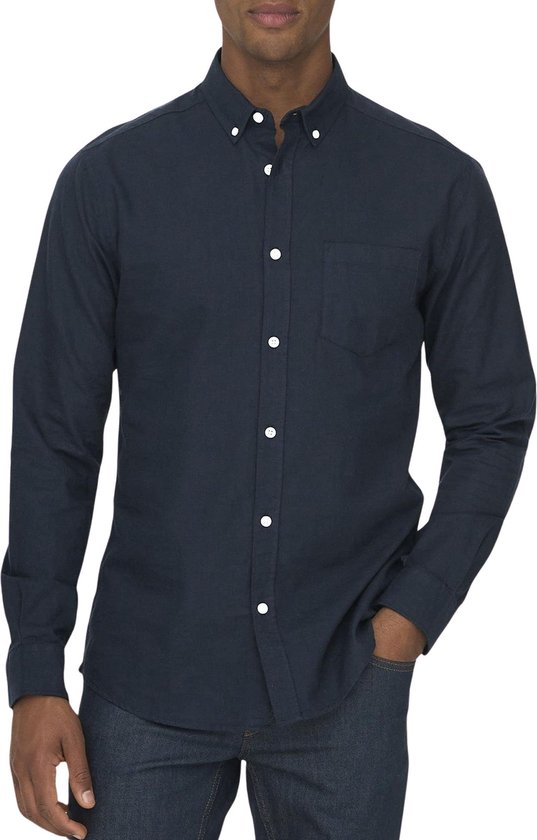 ONLY & SONS ONSALVARO SLIM LS OXFORD SHIRT Heren Overhemd - Maat XL