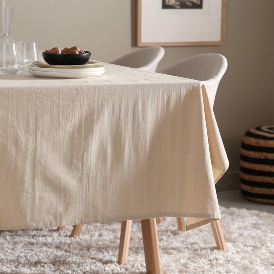 Tafelkleed op maat – 100% linnen zware kwaliteit – zachtrood – ongewassen, geen coating – wasmachinewasbaar tot 60 °C