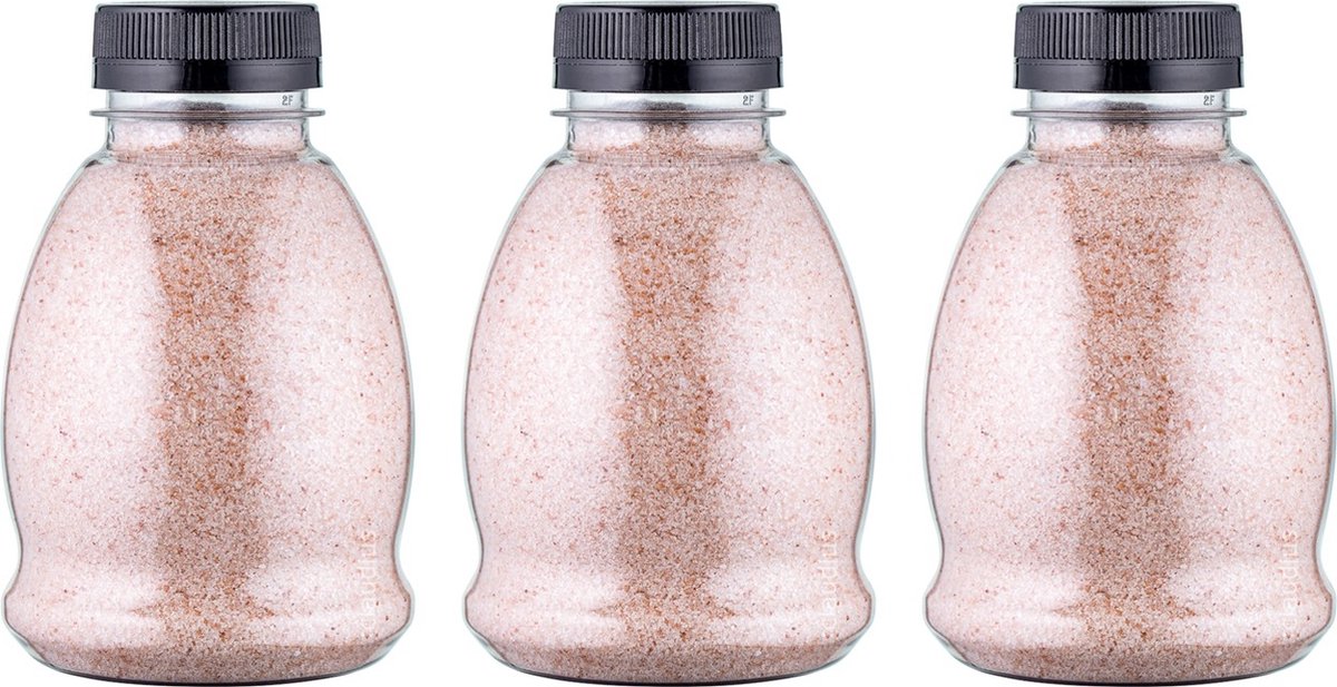 Goedkoopste Claudius Himalayazout 375 gram - fijne korrels (0,4 - 0,9 mm) - 100 natuurlijk - Fles met zwarte dop - per 3 stuks