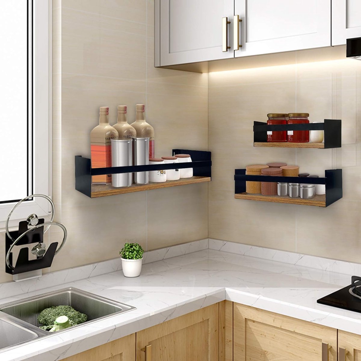 keuken wandrek - Wandplank / Verbluffende decoratie set of 3