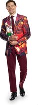 OppoSuits Vintage Santa - Heren Pak - Kerst Outfit - Rood - Maat: EU 46
