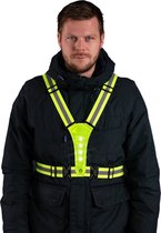 Nightwalk Safety Harness - LED Veiligheidshesje - Elastisch - Reflecterend - 3 Standen - Geel - One size