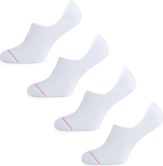 Undiemeister - Sokken - Sokken heren - Handgemaakt - 4-pack - Gemaakt van Mellowood - Footies - Chalk White (wit) - Anti-transpirant - 47-49