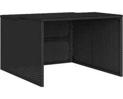 vidaXL - Garage - voor - robotmaaier - 86x90x52/57 - cm - poly - rattan - zwart