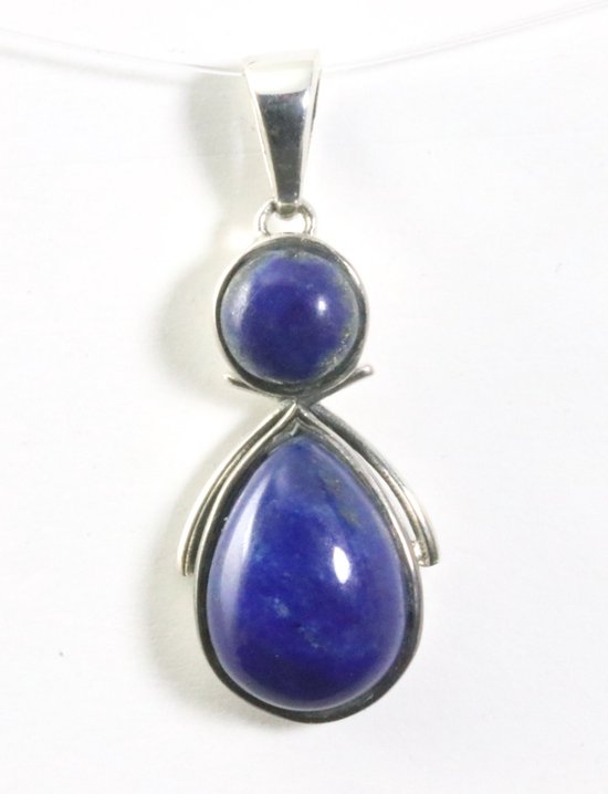 Zilveren hanger met lapis lazuli