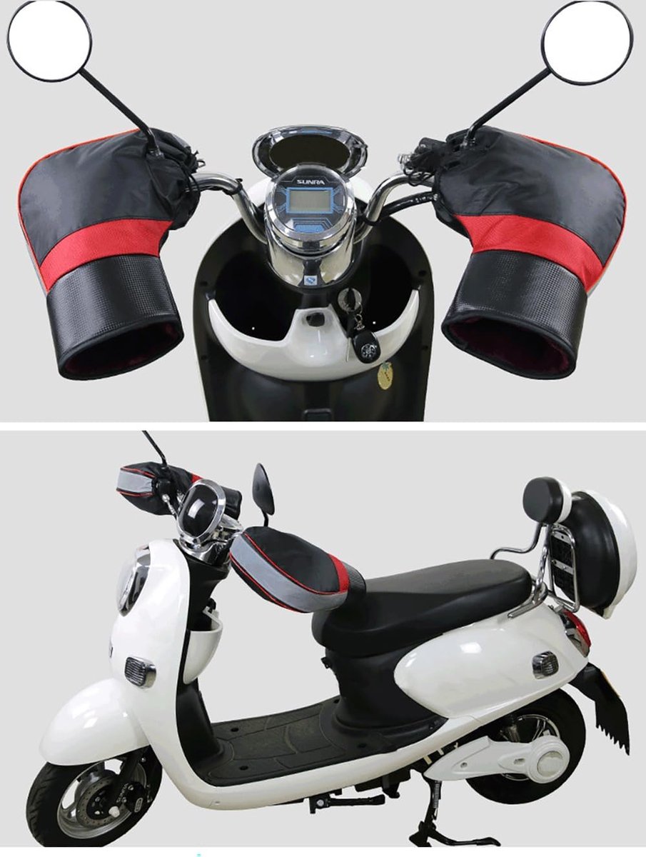 Stuurhandschoenen voor motorfiets, scooter, fiets, stuur, pluche voering, stuurhulzen, waterdichte handwarmers, winddicht, motorstuurhandschoenen, manchetten, winter, warme stuurhandschoenen,
