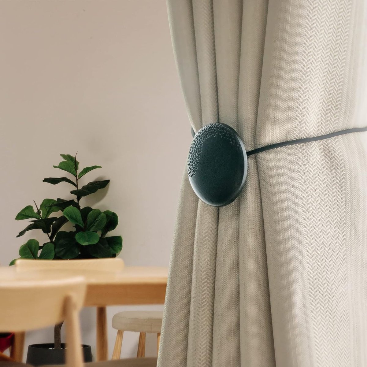 4 Stuks Magnetische Gordijn Tiebacks, Bloem Metalen Magneet Gordijn Gesp Touw, 17,3 inch Magnetische Gordijn Holdbacks Tieback Clips, Voor Thuiskantoor Cafe Decoratie