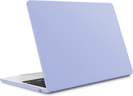 Coque rigide violette pour MacBook Air A2681, recouvrant entièrement l'ordinateur portable.