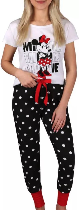 Disney's Minnie Mouse dames pyjama, zwart/rood/wit, maat S