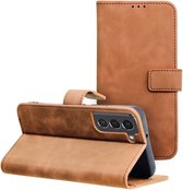 Case2go - Book Case geschikt voor Samsung Galaxy A35 5G - Portemonnee Hoesje - Bruin