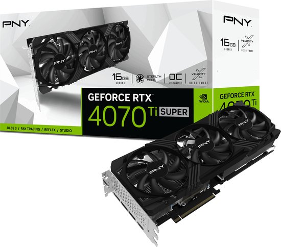 PNY GeForce RTX™ 4070 Ti Super 16GB OC LED TF NVIDIA GeForce RTX 4070 Ti SUPER GDDR6X
