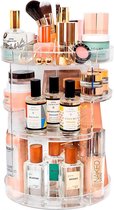 Organisateur de maquillage Tranquil Abode Transparent - Présentoir rotatif à 360 degrés - Boîte à bijoux - Organisateur de maquillage et de Vernis à ongles - Trousse de maquillage - Acryl