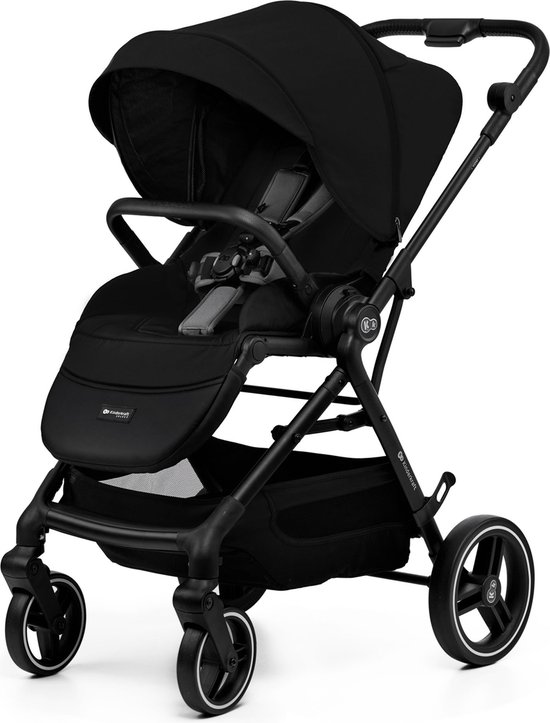 Kinderkraft YOXI - 2-in-1 Kinderwagen - Geschikt van geboorte tot 27 kg - Verstelbare rugleuning en voetensteun - Opvouwbaar en lichtgewicht - Inclusief regenscherm, voetenzak, muggennet, bekerhouder en luiertas - Duurzame, lekvrije wielen - Zwart van Kinderkraft — afbeelding 4