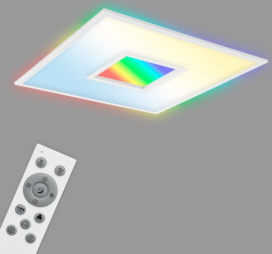 LED Plafondlamp - Plafondverlichting - Trion Atex XL - 31W - RGBW - Dimbaar - Aanpasbare Kleur Afstandsbediening Nachtlamp Mat Zwart Metaal