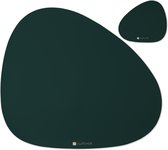 LUTCHOS Placemats - Set van 6 Paar - Groen - Onderzetters - Lederlook - Kunststof - Ovaal - Eettafel - Krasbestendig - Waterafstotend - Pasen