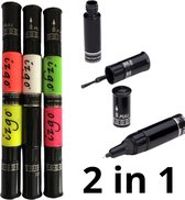 IZGO Naildesign - Nailart -  2 in 1 Nagellak DUO Nail Art Pen - Glow in the Dark Set met extra IZGO zwart en wit pen