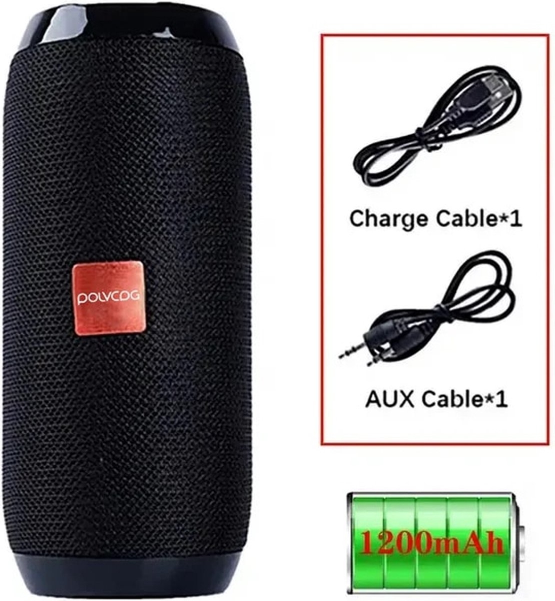Zwarte Bluetooth Speaker Draadloos - Draagbare Muziek Box - Waterbestendig IPX5 - Surround Sound