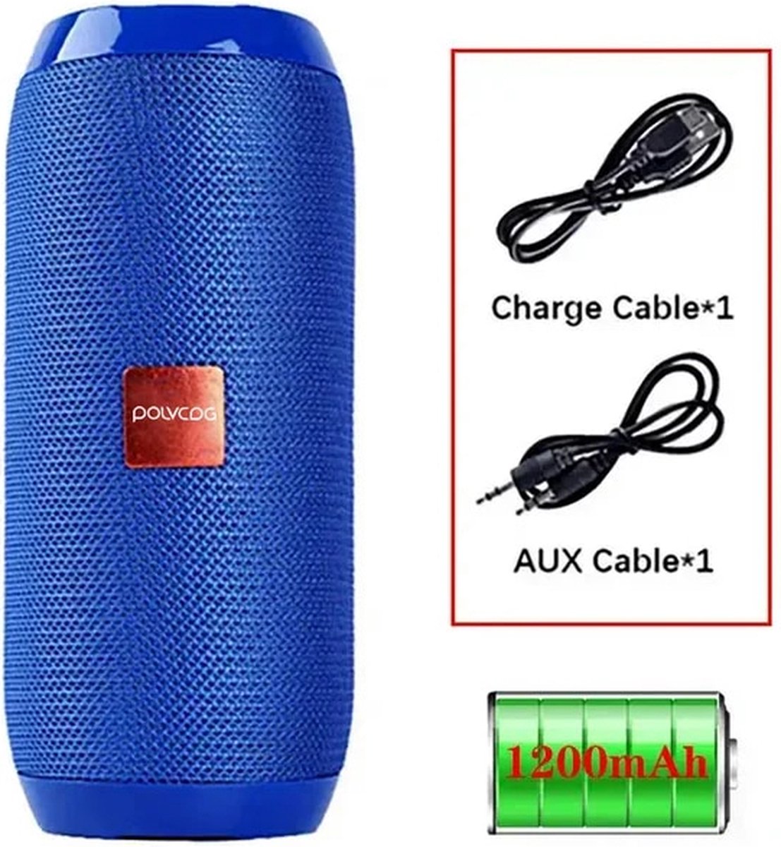 Blauwe Bluetooth Speaker Draadloos - Draagbare Muziek Box - Waterbestendig IPX5 - Surround Sound