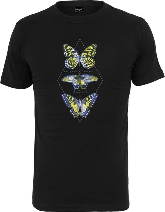Mister Tee - Butterfly Night Heren T-shirt - XS - Zwart