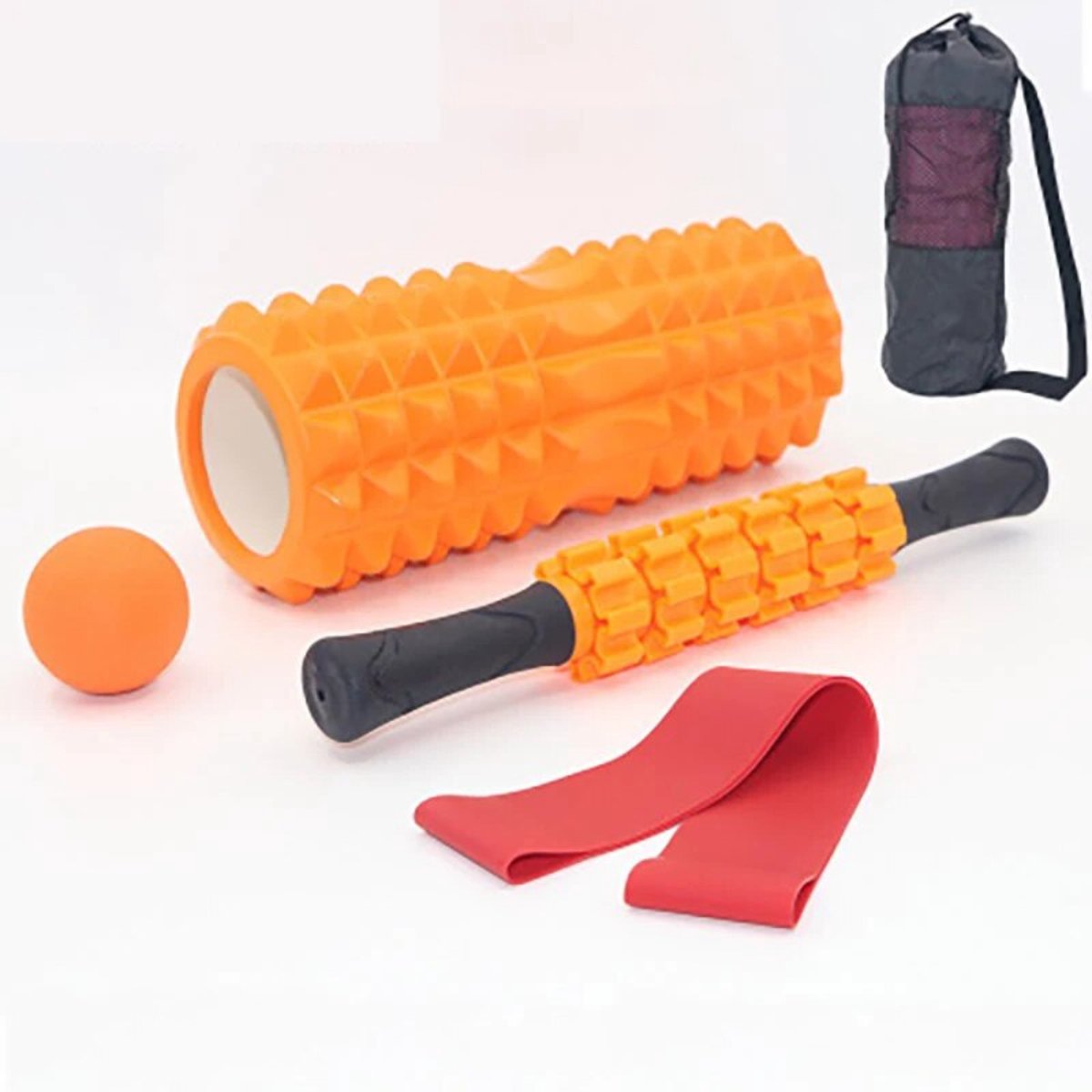 VivaFit Foamroller set - 5 Set Yoga Kolom Schuim - Pilates Fitness Foam Roller - Massage Oefening Bal - Gym Ontspanning - Massage Bal