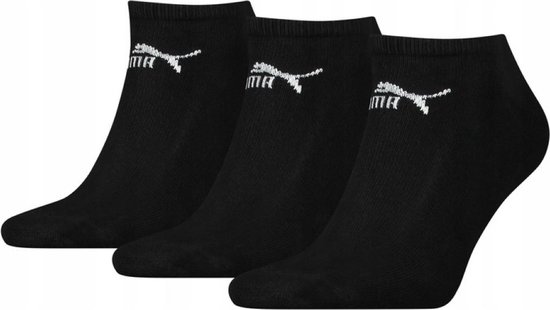 Puma - Unisexe - Chaussettes courtes pour homme/femme - Sport - Sneaker - (3-pack) Zwart - Taille 43 - 46 cm