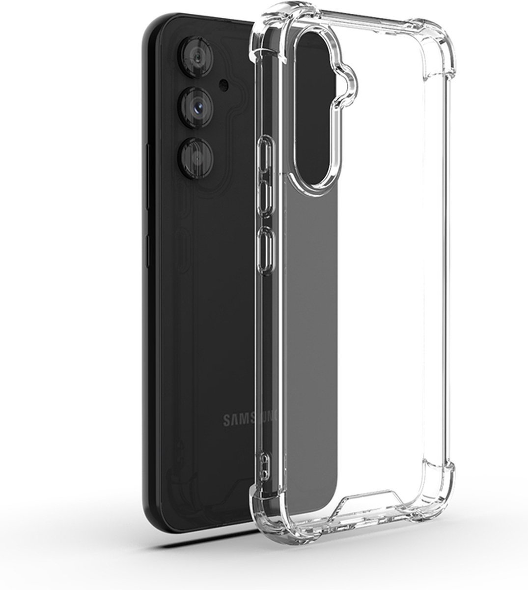 Crystal Anti Schok Doorzichtig Bescherming Hoesje - Geschikt voor Samsung Galaxy S23 FE - Extra sterke hoeken back cover - Transparant