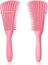 Haarborstel - Detangler Brush - Curly hair brush - Dames haarborstel - Antiklit borstel roze