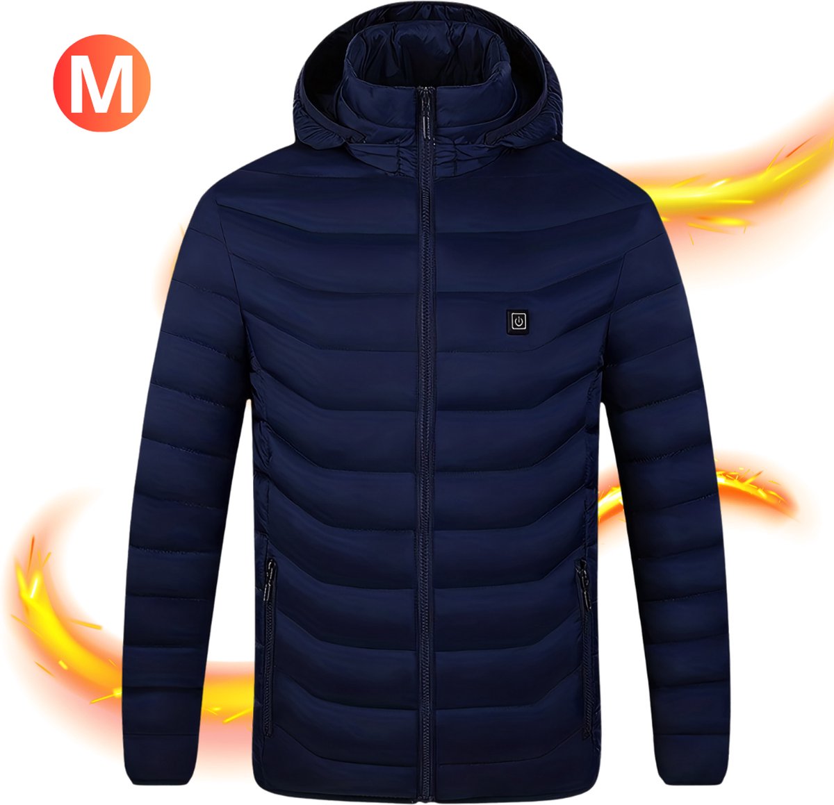 Nivard Verwarmde Jas Heating Jacket Thermo Jas Elektrische Kleding Jas Met Verwarming 9 Warmtezones Heren Blauw