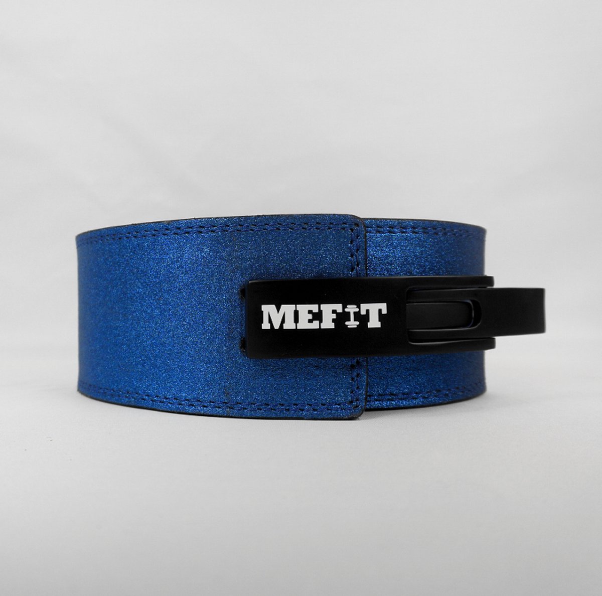 MEFIT GLITTER BELT Blauw - Lifting belt - Blauwe lifting belt met zwart clip - Halterriem