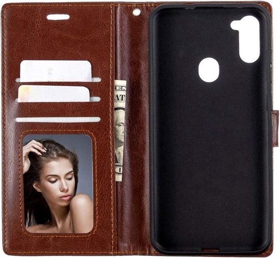 Étui portefeuille pour livre adapté à : Samsung Galaxy A21 - Marron