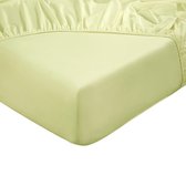 DoubleDry Hoeslaken 100% Natuurlijk Katoen - Tweepersoons 140x200 cm - Zacht & Ademend - Rondom Elastiek - Lichtgeel