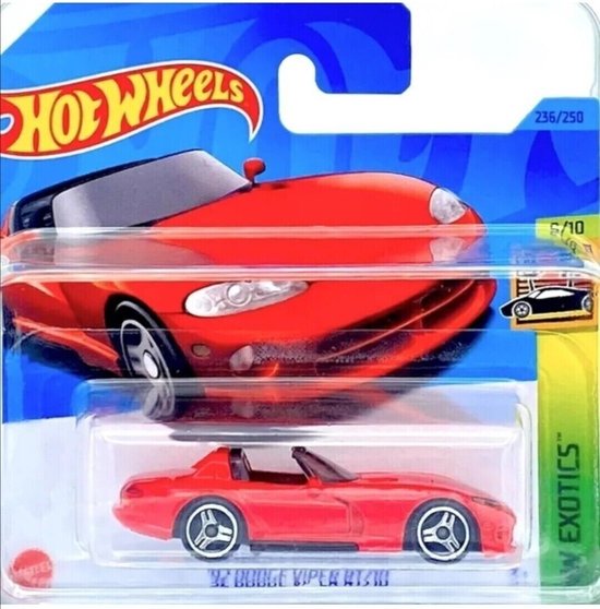 Hot Wheels ´92 Dodge Viper RT/10 – HW Exotics Serie, 1:64, Gelb, Short Card, Mattel 2024
