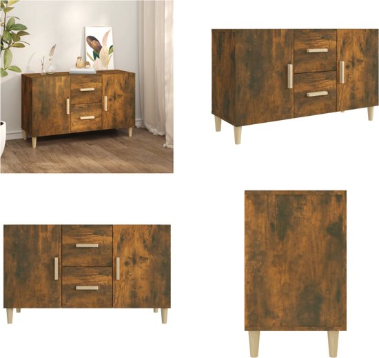 vidaXL Dressoir 80x30x80 cm bewerkt hout gerookt eikenkleurig, kast, opbergkast, bijzetkast, wandkast, houten kast, opslagkast, kasten, wandkasten
