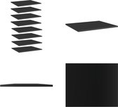 vidaXL Wandschappen 8 st 60x50x1-5 cm spaanplaat hoogglans zwart - Boekenplank - Boekenplanken - Boekenschap - Boekenschappen