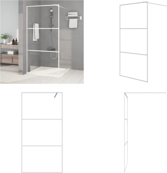 vidaXL Inloopdouchewand transparant 100x195 cm ESG-glas rood