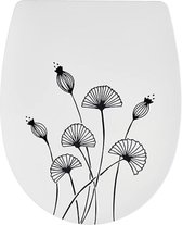 SHOP YOLO-wc bril met print- thermoplastisch kunststof-bloemen decoratie zwart