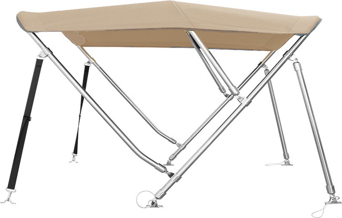 Basic 3 Boog RVS Biminitop Zonnetent H117cm BEIGE Breedte 200-213cm