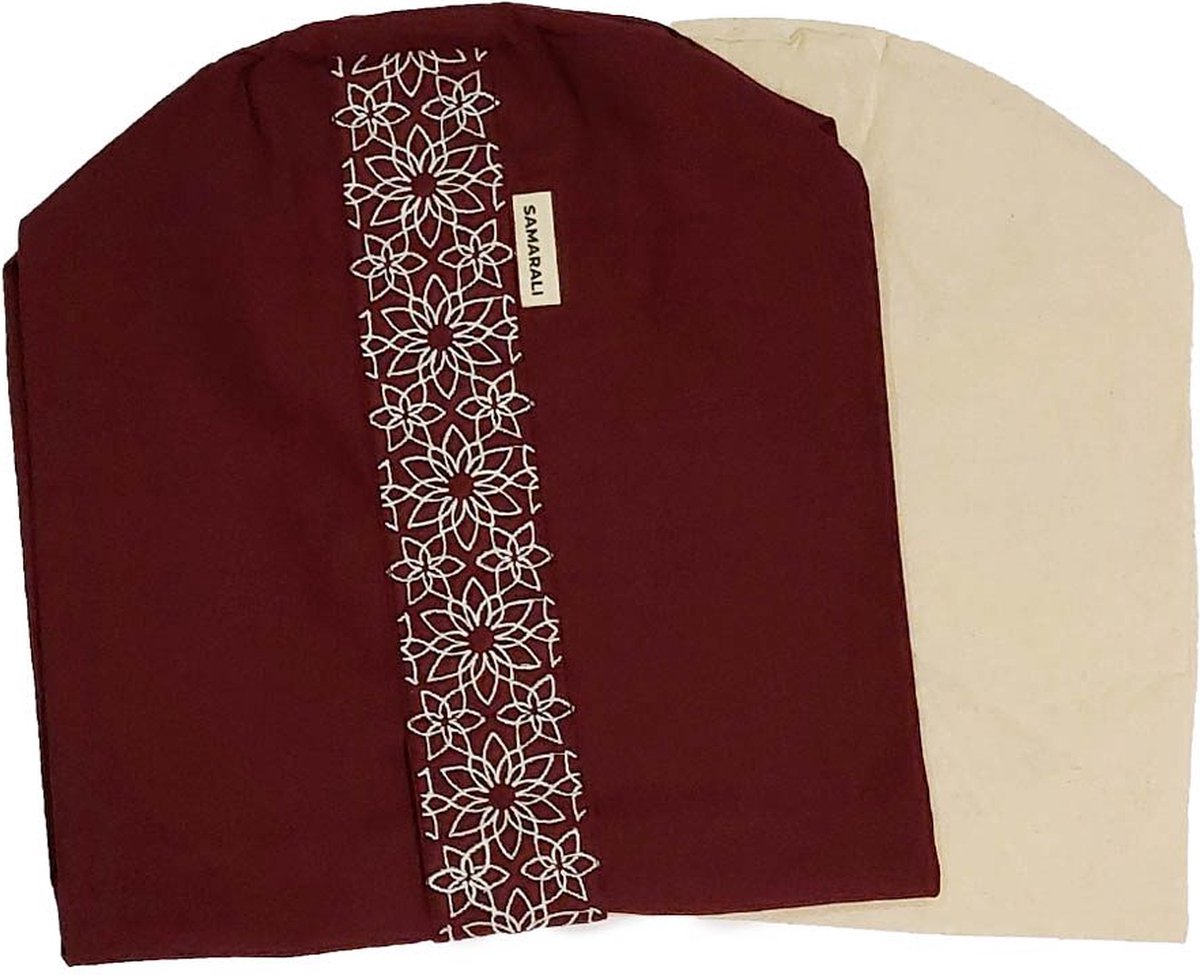 Samarali Biologische Katoenen Bolster Hoes - Rood - 20x20x66 cm - Ideaal voor Yoga en Meditatie