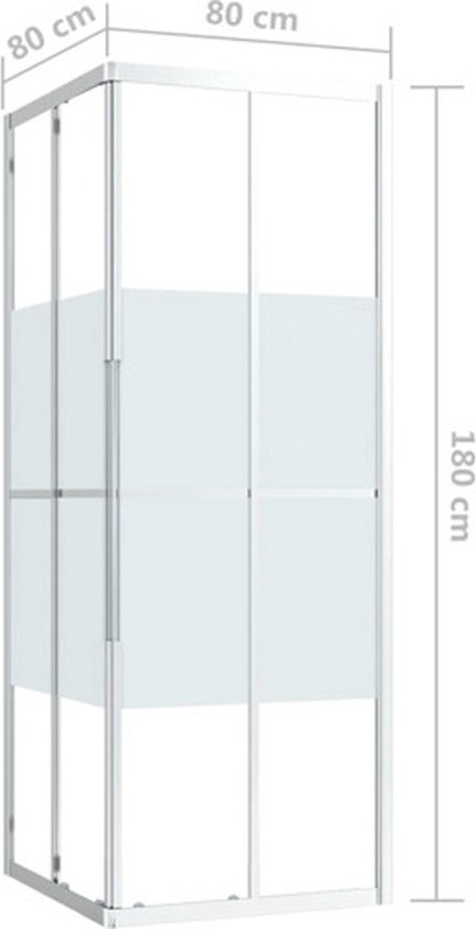 PVC Duschkabinenwand – 70x90x185 Cm, Mit 2 Falttüren, Weiß, Ecköffnung