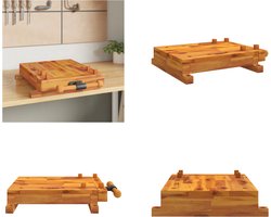 vidaXL - Tafelwerkbank - met - bankschroef - 52x44x9,5 - cm - massief - acaciahout