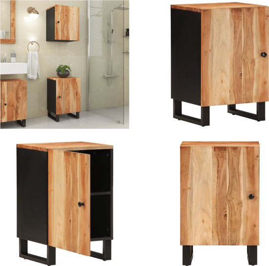 Badkamerkast 40x30x100 cm massief acaciahout en ijzer Badkamerkast 40x30x100 cm massief acaciahout en ijzer