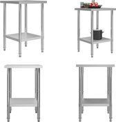vidaXL Keukenwerktafel 60x60x85 cm roestvrij staal - Werktafel - Werktafels - Keukenwerktafel - Keukenwerktafels
