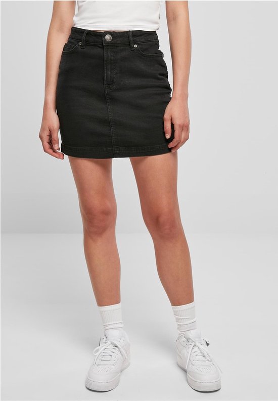 Foto: Urban classics synthetic leather midi lange rok s zwart